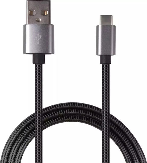 2GO USB 2.0 Cable USB-C male - USB-A Γκρι 1m 795812