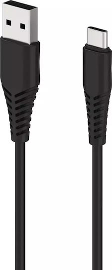 2GO USB 2.0 Cable USB-C male - USB-A Black 1m (797281)