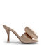 Mules with Thin High Heel in Beige Color