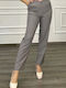 Damen Stoff Hose in Geradem Schnitt Gray