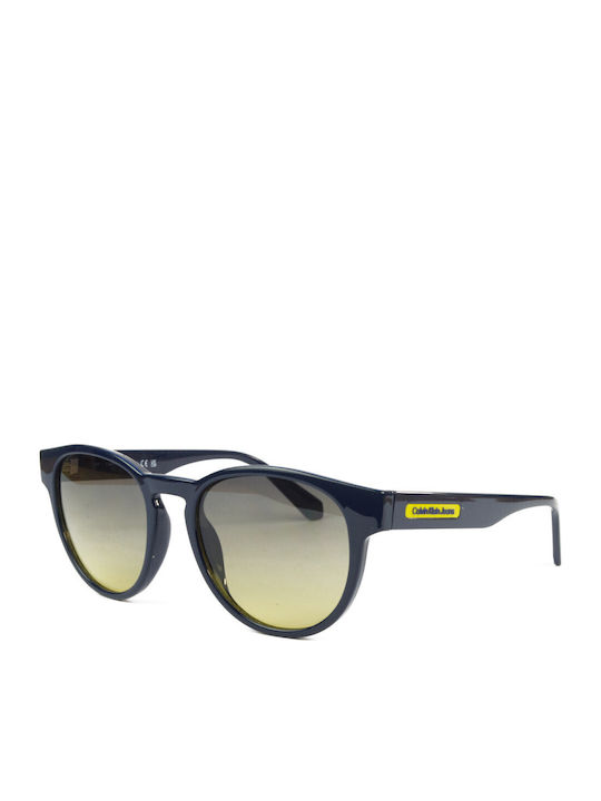 Calvin Klein Unisex Sunglasses with Blue Plastic Frame and Yellow Gradient Lens CKJ22609S 400