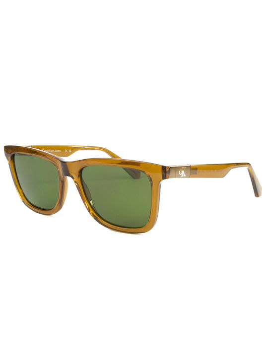 Calvin Klein Sunglasses with Yellow Plastic Frame and Green Lens CKJ24601S 261