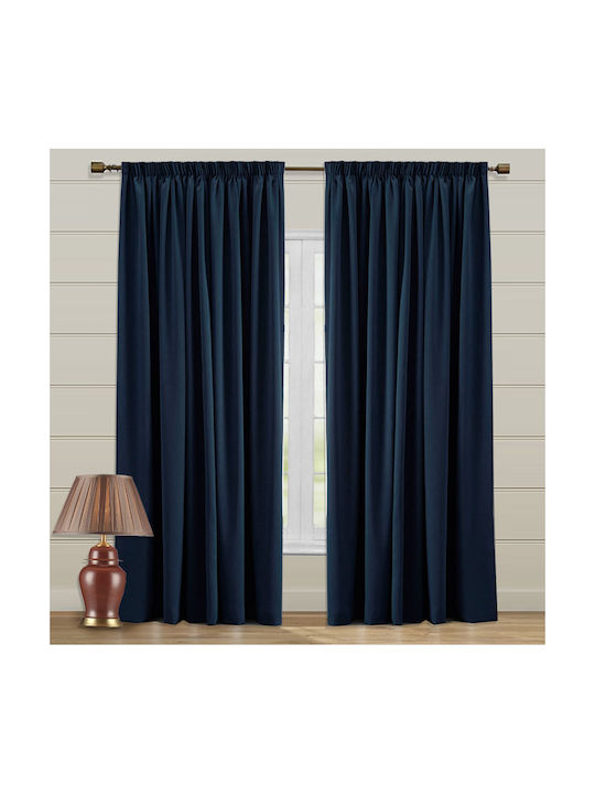 Saray Home Κουρτίνα με Τρέσα Μπλε 140x280εκ.