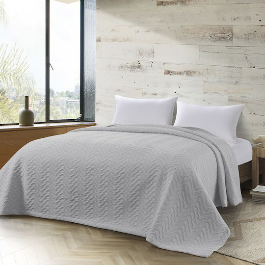 Beauty Home Piqué Bettdecke Übergröße 230x270cm Grau 11174YD-GRAU
