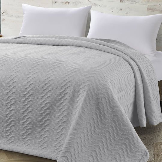 Beauty Home Κουβέρτα Πικέ Μονή 170x270εκ. Γκρι