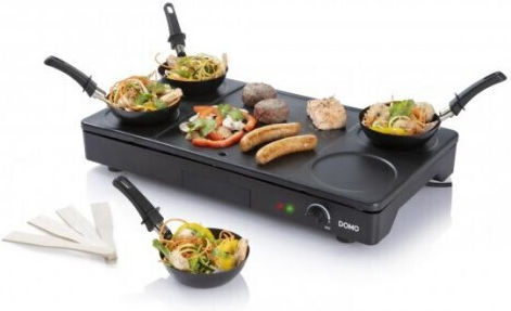 Domo Tabletop Grătar Electric Raclette Placă Netedă 1000W cu Termostat Reglabil 26bucx23.5buccm