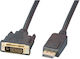 EFB Кабел DVI-D мъжки - DisplayPort мъжки 1м Черен (K5564SW.1V2)