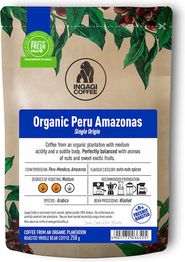Ingagi Coffee Espresso Kaffee Single Origin Arabica Peru Bohnen Mittel 250gr