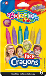 Face Crayons 6 Metallic Colors Colorino