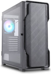 Nanoxia DS-9 ARGB TG-Mesh Gaming Midi Tower Κουτί Υπολογιστή με Πλαϊνό Παράθυρο Μαύρο
