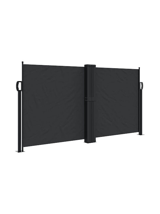 vidaXL Seitenrolloschatten Terrasse Schwarz 1.2x10m