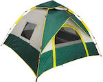 Panda Automatic Camping Tent Green with Double Fabric 3 Seasons for 3 People 205x195x130cm