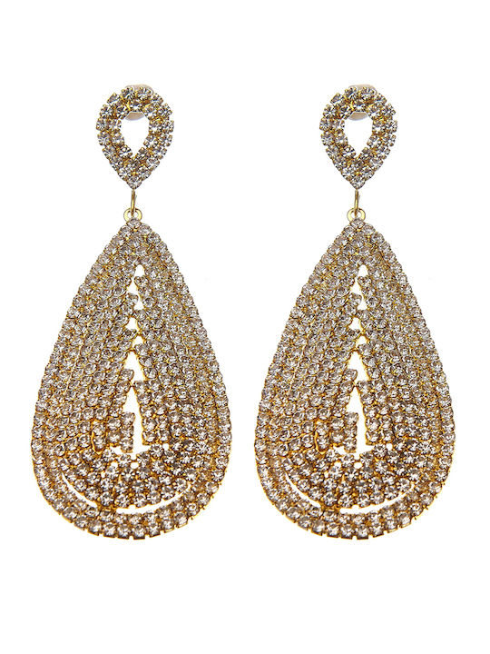 Bag to Bag Earrings Gold Plated with Stones