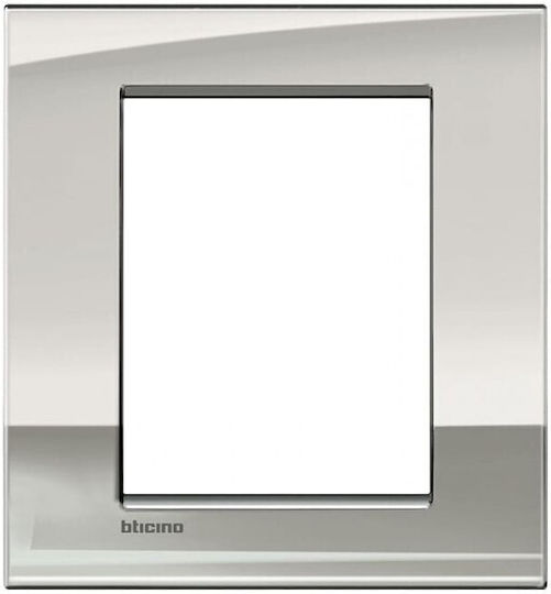 Bticino Switch Frame 3 Positions in Silver Color LNC4826PL
