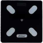 Andowl Smart Bathroom Scale with Body Fat Counter Black