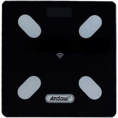 Andowl Smart Bathroom Scale with Body Fat Counter Black