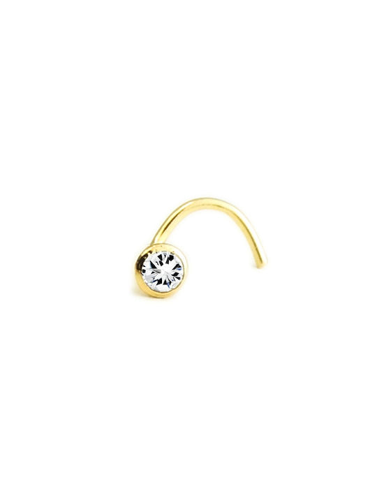 Polytimo Men's Nose Earring made of Gold 14K with Stones