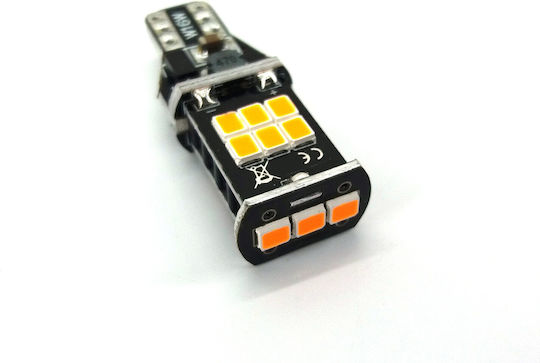 Lămpi Autoturismului T15 / W16W Canbus LED Portocaliu 12V 12W 1buc
