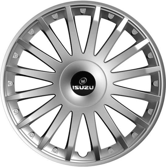 Versaco Car Hubcap Set Crystal with Isuzu Emblem 14" 4pcs Silver