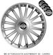 Versaco Auto Radkappen Set Crystal mit Marke Nissan 4Stück 14" Silber/Silber