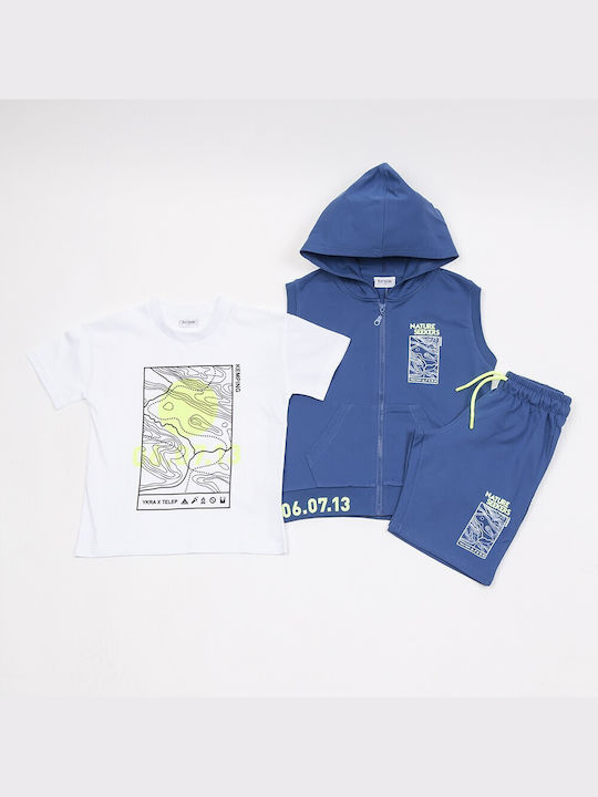 Trax Kinder Set mit Shorts Sommer 3Stück Blau