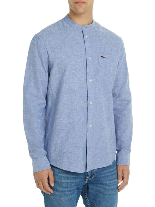 Tommy Hilfiger Men's Shirt Linen Blue