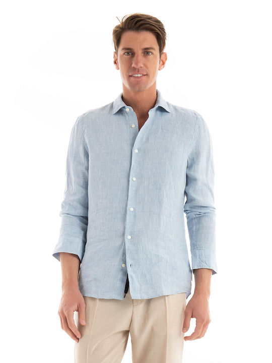 Marc O'Polo Men's Shirt Linen Light Blue