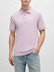 Boss Orange Men's Short Sleeve Blouse Polo Lilac