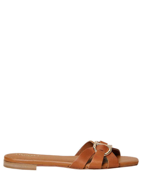 Twinset Leather Women's Sandals Brown