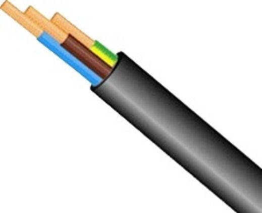 Καλώδιο Ρεύματος με Διατομή 3x0.75mm² σε Μαύρο Χρώμα 100m Εύκαμπτο
