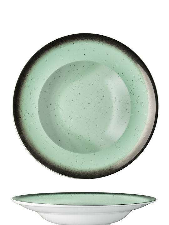 Lukanda Galaxy Plate Pasta made of Porcelain Green with Diameter 27cm 6pcs