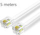 Vention Плоски Телефонен кабел RJ11 6P4C 5м Бял (IQBWJ)