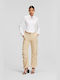 Karl Lagerfeld Women's Linen Cargo Trousers Beige