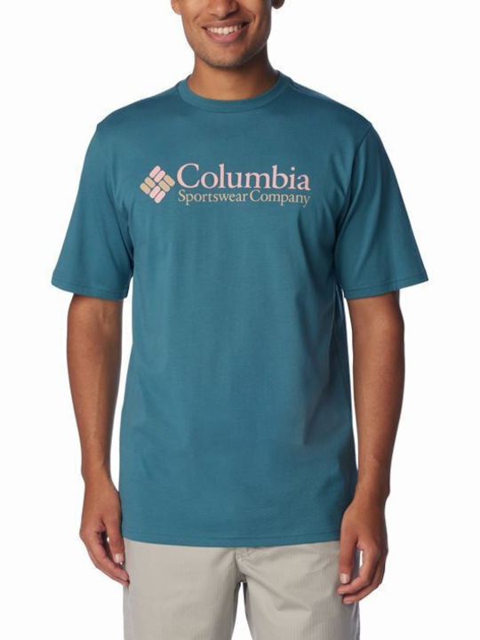 Columbia Csc Basic Ανδρικό T-shirt Κοντομάνικο Πετρόλ