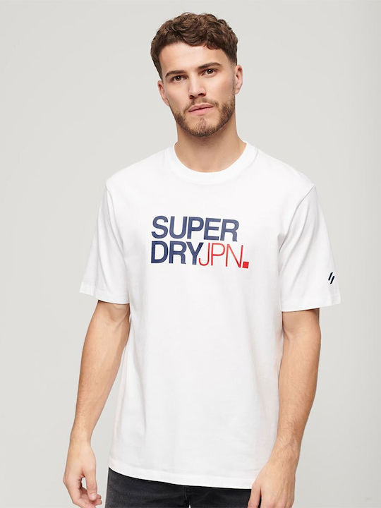 Superdry Men's Athletic T-shirt Short Sleeve White