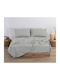 Nef-Nef Homeware Cearșaf Semi Dublu cu Elastic 120x200+30cm. Basic 1212-silver Grey