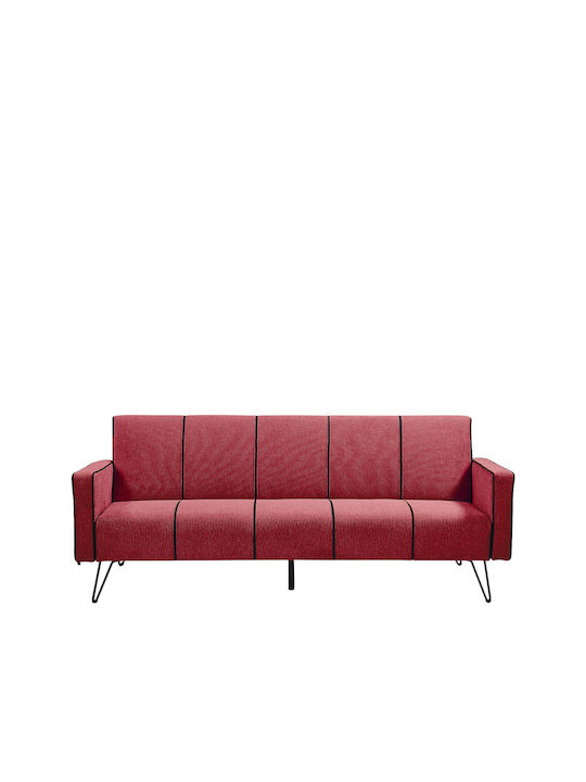Bellini Τριθέσιος Καναπές Κρεβάτι Κόκκινο 201x89x82εκ.