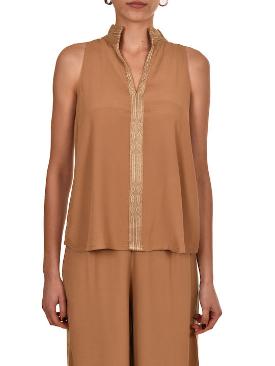 Aggel Damen Bluse Camel