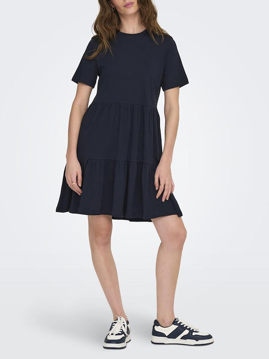 Only Life Dress with Ruffle DarkBlue