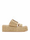 Damenplattformen Beige