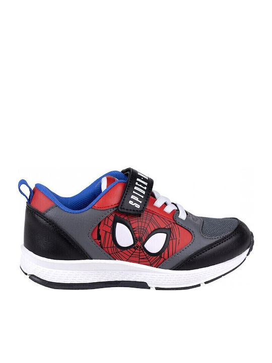 Spiderman Kids Sneakers with Hoop & Loop Closure Black