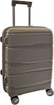 Mega Bazaar Medium Travel Suitcase Brown Taupe with 4 Wheels Height 64cm