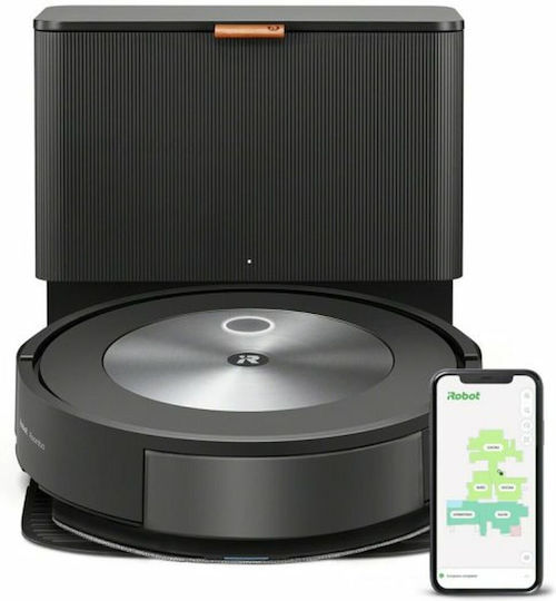 iRobot Roomba Combo J5+ Σκούπα Ρομπότ με Οπτική Χαρτογράφηση Μαύρη