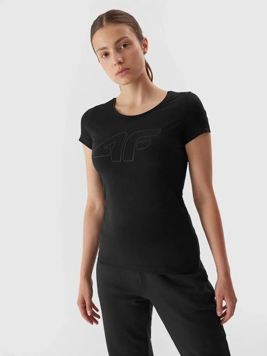 4F Damen Sportlich T-shirt Schwarz