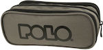 Polo Fabric Gray Pencil Case with 2 Compartments
