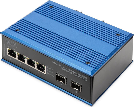 Digitus DN-651149 Unmanaged L2 PoE Switch με 4 Θύρες Gigabit (1Gbps) Ethernet και 2 SFP Θύρες