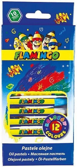 Hexagonal Oil Pastels 12 Colors Flamingo