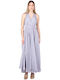 Beatrice Maxi Dress with Ruffle Light Blue