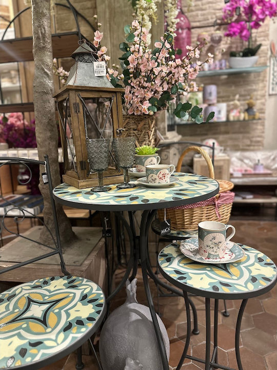 Auxiliary Outdoor Free Standing Metal Table Green 35.5x35.5x54cm