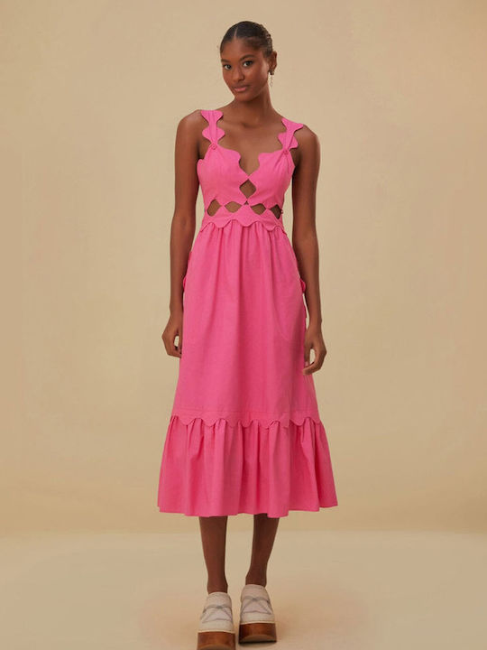 Farm Rio Midi Dress Pink